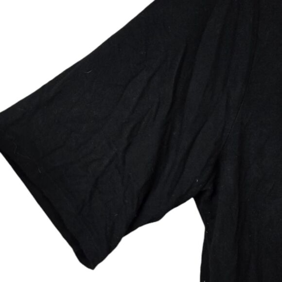 Style & Co Silver Neck Bar Solid Black Tie Front Short Sleeve Tee Ladies Top 2X - Picture 5 of 7